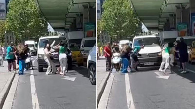 Kadınlar saç saça baş başa kavga etti! İstanbul’un göbeğinde yaşandı…