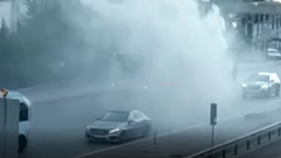 D-100 Karayolu’nda yangın paniği