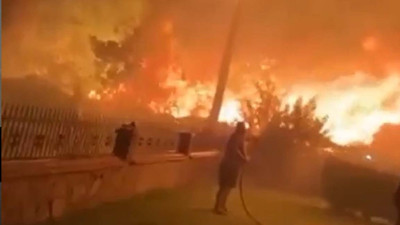 İzmir Gümüldür’de evlere yakın noktada yangın