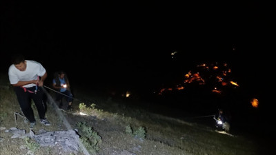 Kaleye çıkmak isterken dağda mahsur kaldı