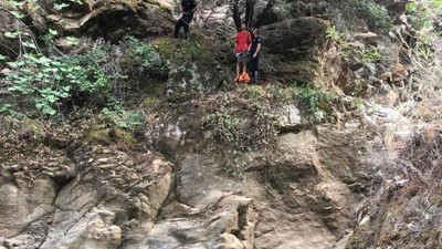 Uçurumda tutunduğu ağaç hayatını kurtardı