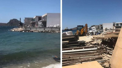 Sedat Peker gündeme getirmişti. Yalıkavak Marina'da durdurulan kaçak inşaat yeniden başladı