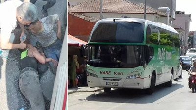 Çığlıkları duyan şoför öyle bir frene bastı ki. Gördükleri karşısında şoka girdi. 2 göçmen, yanmak üzereyken Otobüsün motor kısmında bulundu