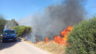 Otluk alanda sigara izmaritinden yangın çıktı (27 Temmuz 2022)