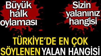 Türkiye'de en çok söylenen yalan hangisi. Büyük halk oylaması