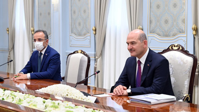Özbekistan Cumhurbaşkanı Mirziyoyev, İçişleri Bakanı Soylu ile görüştü