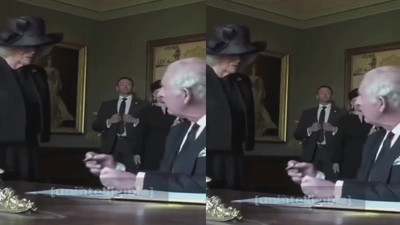 İngiltere Kralı 3. Charles ikinci imzasında da sinir krizi geçirdi. Etrafındakilerin eli ayağına dolaştı