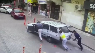 Park halindeki 'toros'u iterek çaldılar