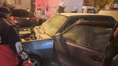 LPG'li otomobil bir anda alev aldı