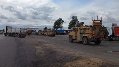 Suriye sınırında askeri araç hareketliliği