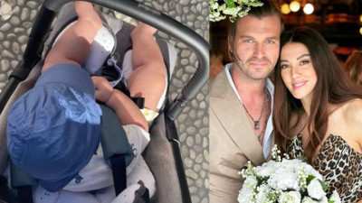 Kıvanç Tatlıtuğ, oğlu Kurt Efe ile oyun oynarken, bir yandan da baba olmanın tadını çıkarıyor.