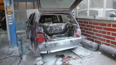 LPG’li otomobil tamiratı sırasında patladı