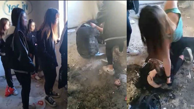 Bu çocukları kimler bu hale getirdi. Ortaokul kız öğrencileri erkek arkadaş için kavga etti