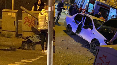 Bayrampaşa’da otomobilin çarptığı direk yayayı hayattan kopardı