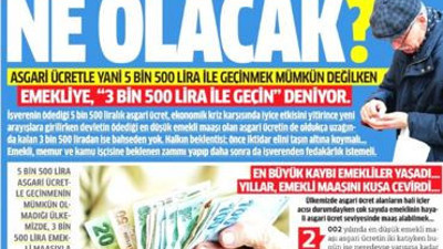 Günün manşeti Milli Gazete'den geldi. Emekliler için bu başlığı attı