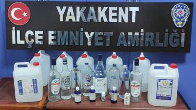 Samsun'da 44 litre sahte içki ele geçirildi