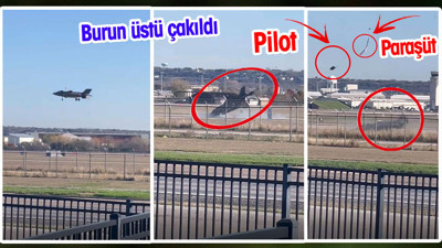 F-35 savaş uçağı düştü. Pilot fırlatma koltuğuyla uçaktan atladı