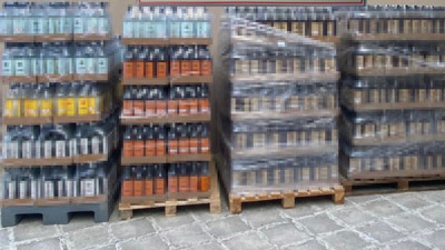 Antalya'da otelde 2 bin 265 şişe kaçak içki ele geçirildi