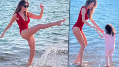 Tülin Şahin aralık ayında kızıyla birlikte deniz keyfi yaptı