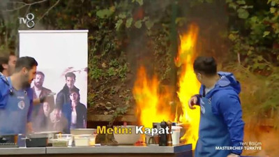 MasterChef Türkiye’de korkutan yangın. Alevler bir anda yükseldi