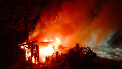 Çay işçilerinin kullandığı barakada yangın çıktı