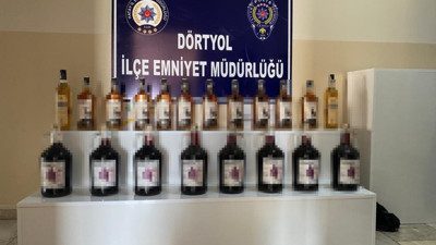 Hatay’da 20 şişe sahte içki ele geçirildi