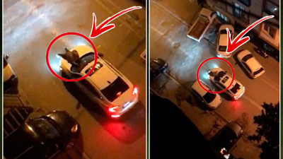 Tartıştığı adama çarptı metrelerce sürükledi