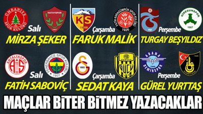 Spor Toto Süper Lig'de 17.hafta heyecanı! Maçlar biter bitmez yazacaklar