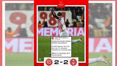 Antalyaspor cephesinden Fenerbahçe maçı sonrası flaş paylaşım