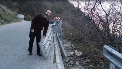 Uçurumun kenarındaki demir bariyerleri bile çaldılar