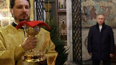 Putin gizli Noel ayinine tek başına katıldı