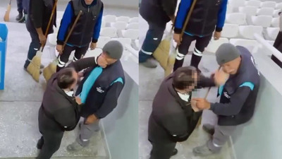 Temizlik görevlisine tokatlı saldırı