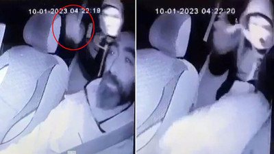 Takside dehşet! Başına taşla vurup hastanelik etti