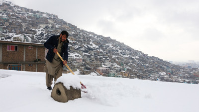 Afganistan'ın başkenti Kabil'e kara kış