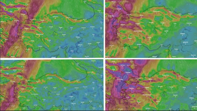 Geliyor gelmekte olan. Mor bölgelere dikkat hepiniz hazırlıklı olun