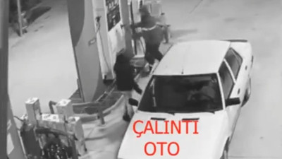Çaldıkları araca yakıt aldılar, parasını ödemeden kaçtılar