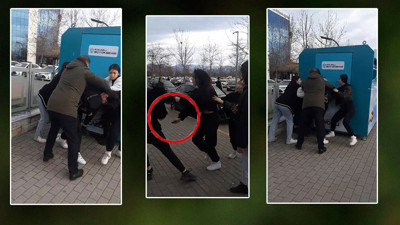 Erkekler şaştı kaldı.Kızların kavgasında şok cihazı çekildi