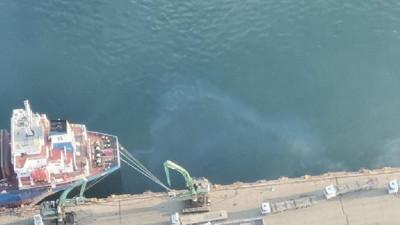 Denizi kirleten gemi havadan tespit edildi, 12 milyon 596 bin TL ceza kesildi