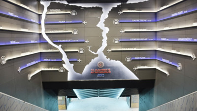 İstanbul Havalimanı metrosunda 'Kanal İstanbul' detayı. Açılışını Erdoğan yapmıştı