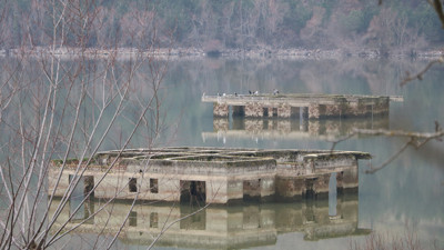 Kızılcapınar Barajı çekildi sır evler ortaya çıktı