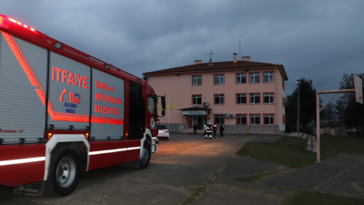 Okulda yangın paniği