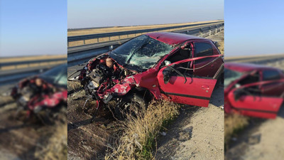 Kontrolden çıkan otomobil kaza yaptı: 2 yaralı