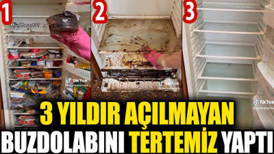 3 yıldır açılmayan buzdolabını tertemiz yaptı