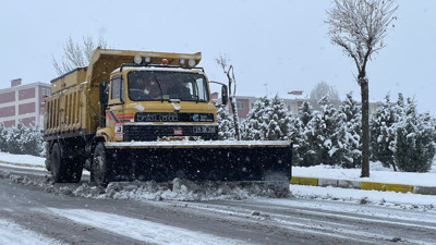 Çorum'da karla mücadele