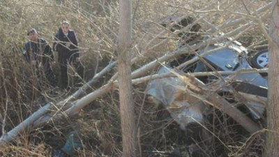 Uçan otomobil 2 kişiye mezar oldu