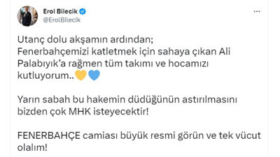 Ali Palabıyık için korkunç iddia: Erol Bilecik twitterdan paylaştı