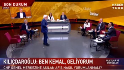 Habertürk canlı yayınında olay anlar Ayağa kalktı herkes mikrofonu fırlatacağını sandı