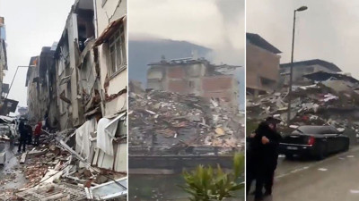 Antakya'da onlarca bina yıkıldı. Meydan harabeye döndü