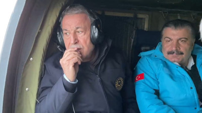 Bakan Akar, Fahrettin Koca ve Fatih Dönmez 2 gün sonra Hatay’ı üstten gezdiler