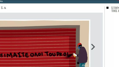 Aşağılık Charlie Hebdo'ya cevabı Yunanlar verdi. "Hepimiz Türküz" karikatürü